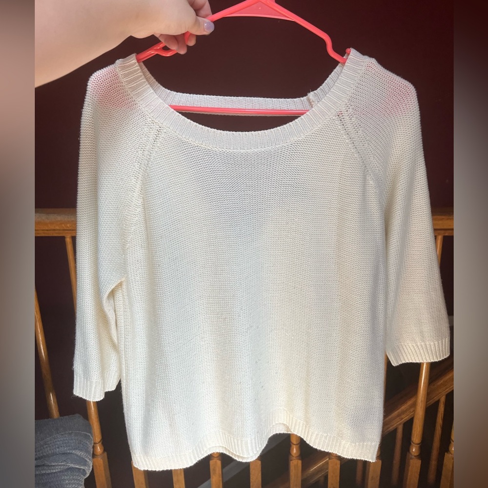 White light weight sweater